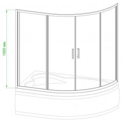 Шторка на ванну Royal Bath Alpine 150см белый RB150ALP-C