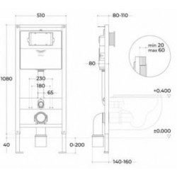 Инсталляция для подвесного унитаза Sintesi SIN-CCI-SMP-101