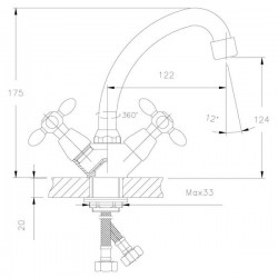 Смеситель для раковины Decoroom хром DR48012