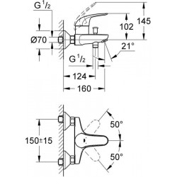 Смеситель для ванны с душем Grohe Euroeco 32743000