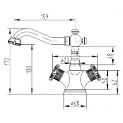 Смеситель для раковины ZORG Antic A 7009U-BR