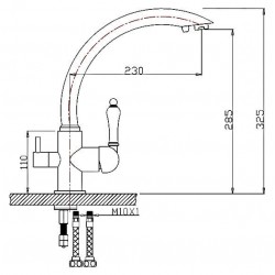 Смеситель для кухни ZORG Sanitary ZR 314 YF-33 ПЕСОЧНЫЙ