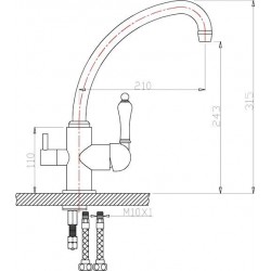 Смеситель для кухни ZORG Zorg Sanitary ZR 316 YF-33 BR