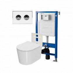 Комплект унитаза с инсталляцией Point Элемент PN48207WC с сиденьем Микролифт