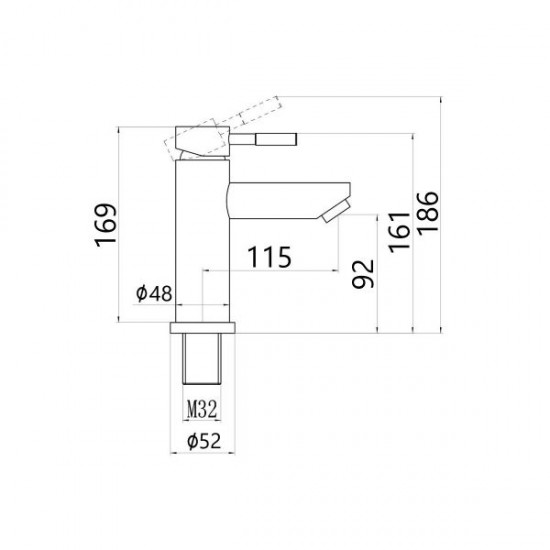 Смеситель для раковины Maretti Project-S PS32RF19, сатин