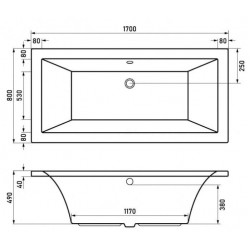 Акриловая ванна Berges Tari 180x80см белый 050029