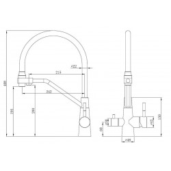 Смеситель для кухни ESKO Kitchen K25 W белый