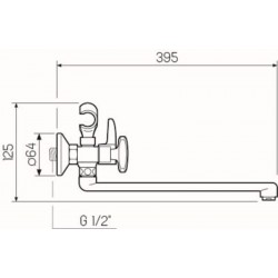 Смеситель для ванны с душем РМС SL117-140E хром