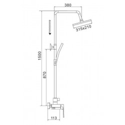 Душевая стойка Rose R1836T-6 пепельный