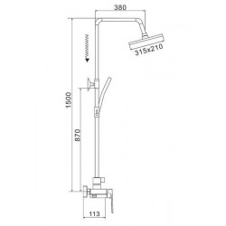 Душевая стойка Rose R1836-6 хром