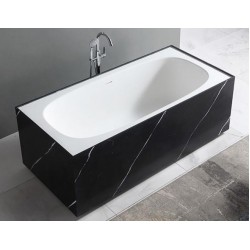Ванна из искусственного камня ABBER Blitz AS9501WL 180x85см чёрный мрамор