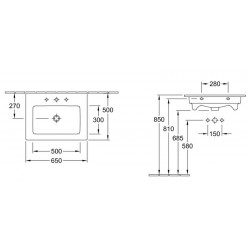 Villeroy Boch 4124 65R1 VENTICELLO Раковина 650*500