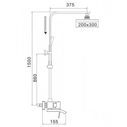 Душевая стойка Rose R1556T пепельный