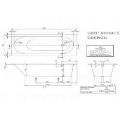 Ванна Villeroy & Boch Oberon UBQ180OBE2V-01 180x80 см квариловая