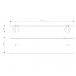Стеклянная полка для ванной Wonzon & Woghand Simple WW-6527 хром