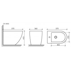 Биде напольное Ceramica Nova Metropol CN4005 белый