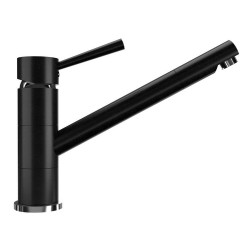 Смеситель для кухни Ulgran Classic U-025-344 с низким поворотным изливом ультра-чёрный