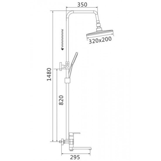 Душевая стойка Rose R2136F белый/хром