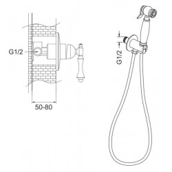Гигиенический душ со смесителем Rose R0105Q бронза