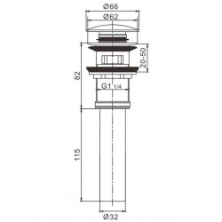 Донный клапан Rose RS12 хром